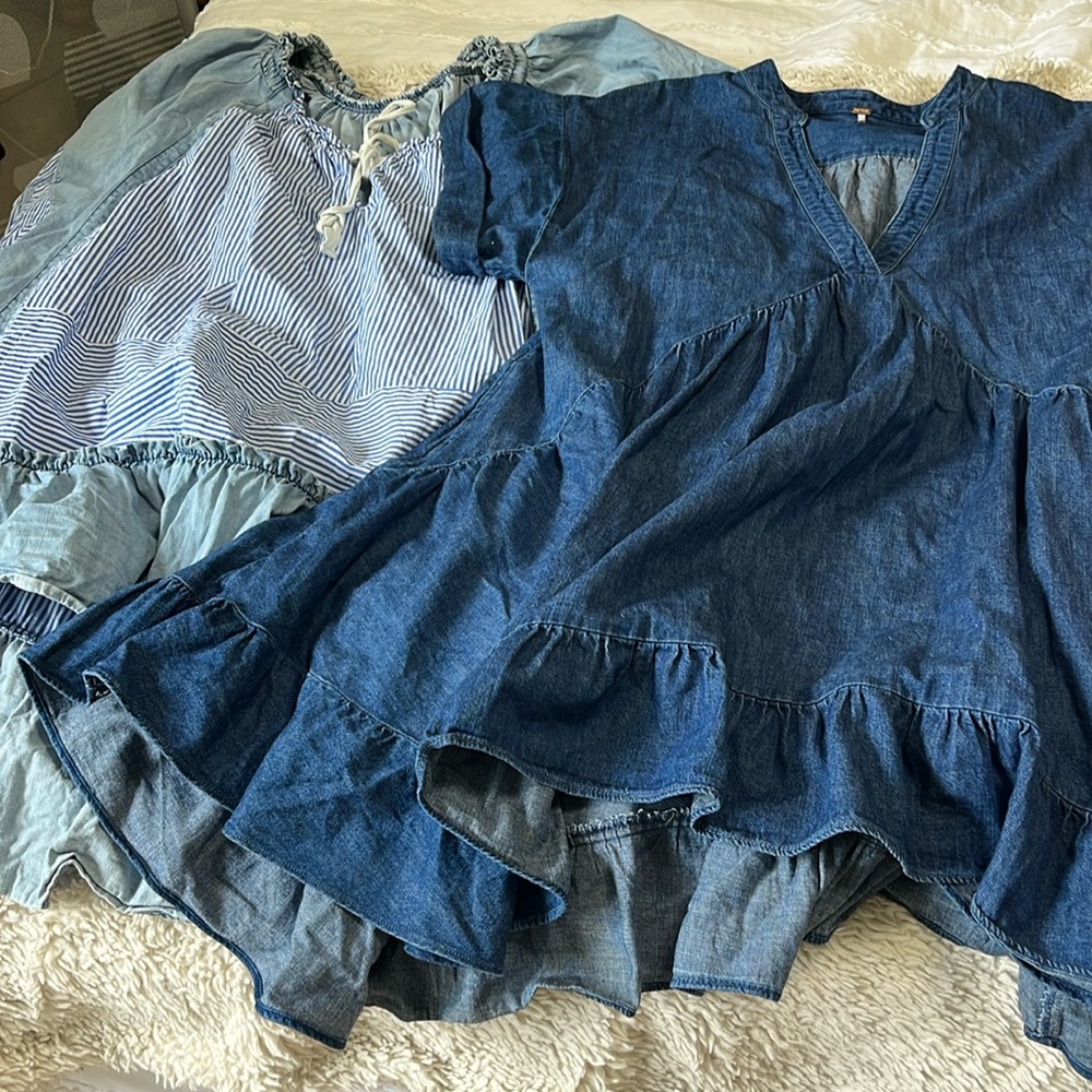 Bundle of 2 free people chambray dresses